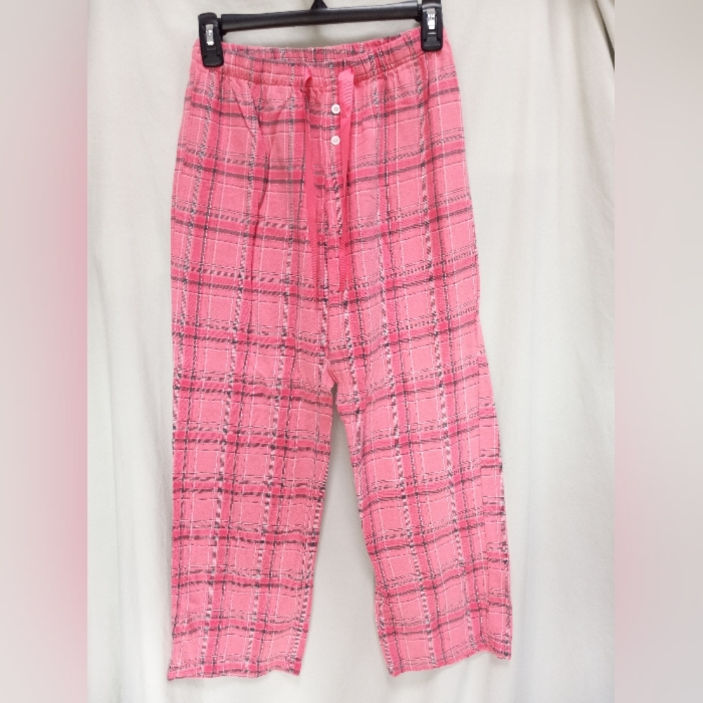 Mix & Co pink plaid pajama bottom pants sz S